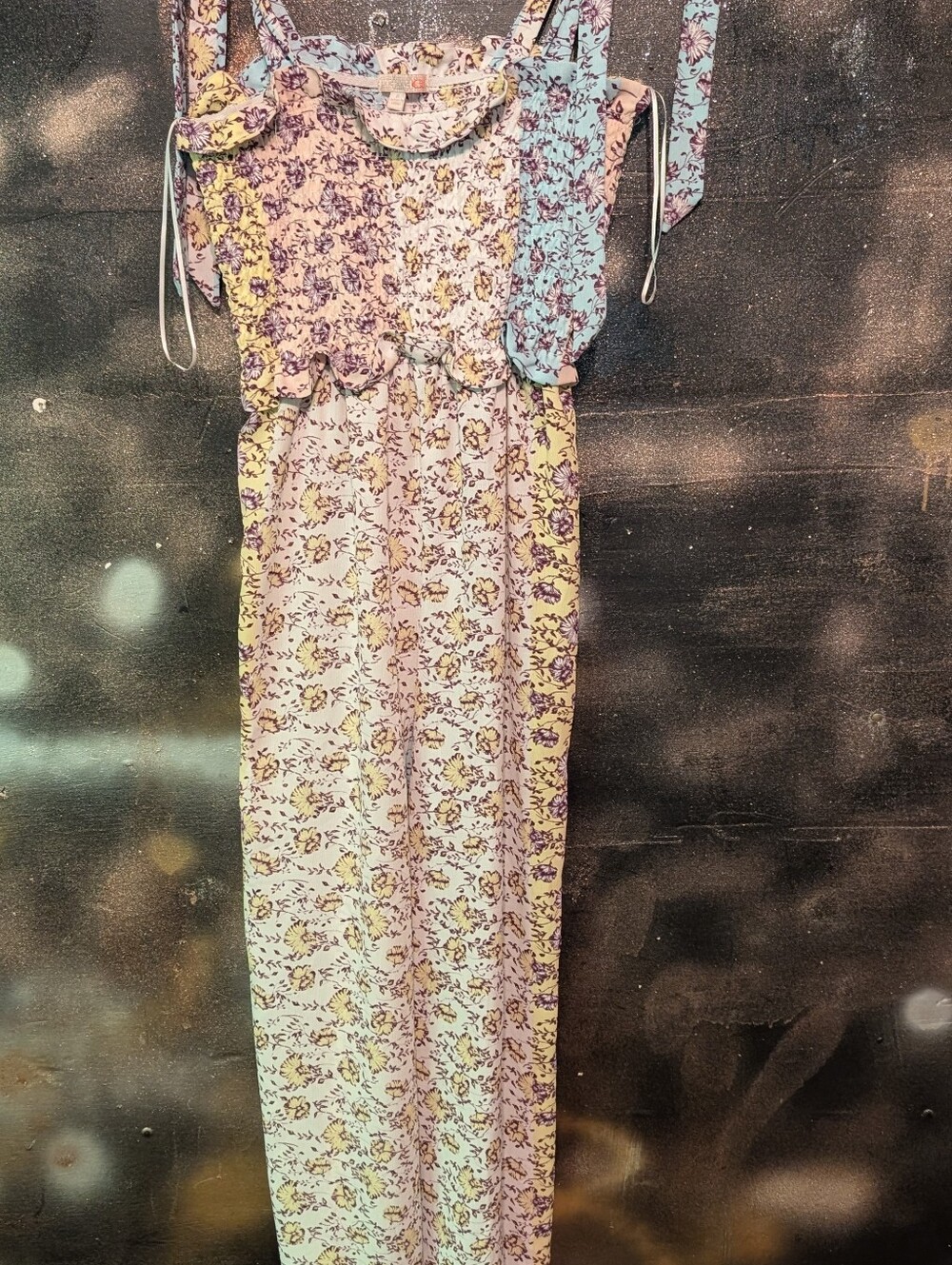 Floral Smocked Jumpsuit Women's Size Small Boho Cottagecore